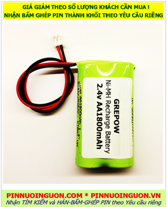Pin đèn Exit thoát hiểm 2.4v AA1800mAh, Pin đèn sự cố khẩn cấp 2.4v AA1800mAh, Pin đèn MẮT MÈO 2.4v AA1800mAh
